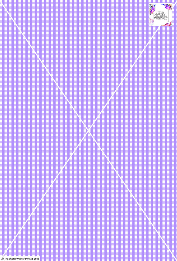 Gingham Check  - 5mm -  Lilac & White