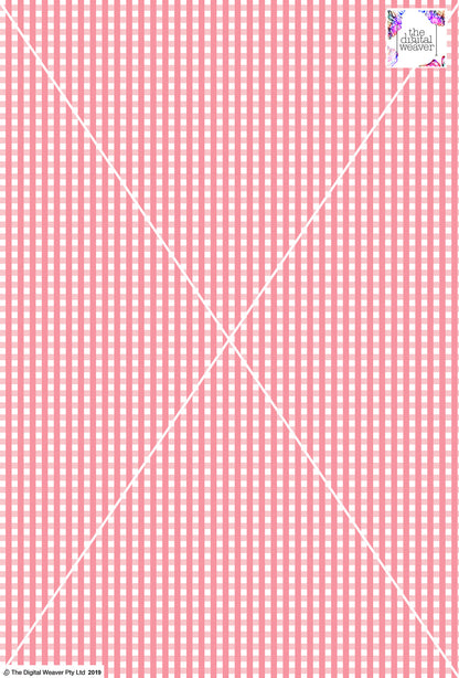 Gingham Check  - 5mm - Rose & White