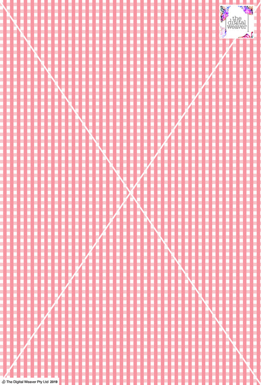 Gingham Check  - 5mm - Rose & White