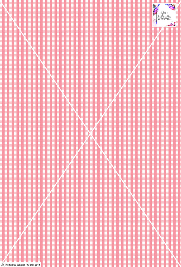 Gingham Check  - 5mm - Rose & White