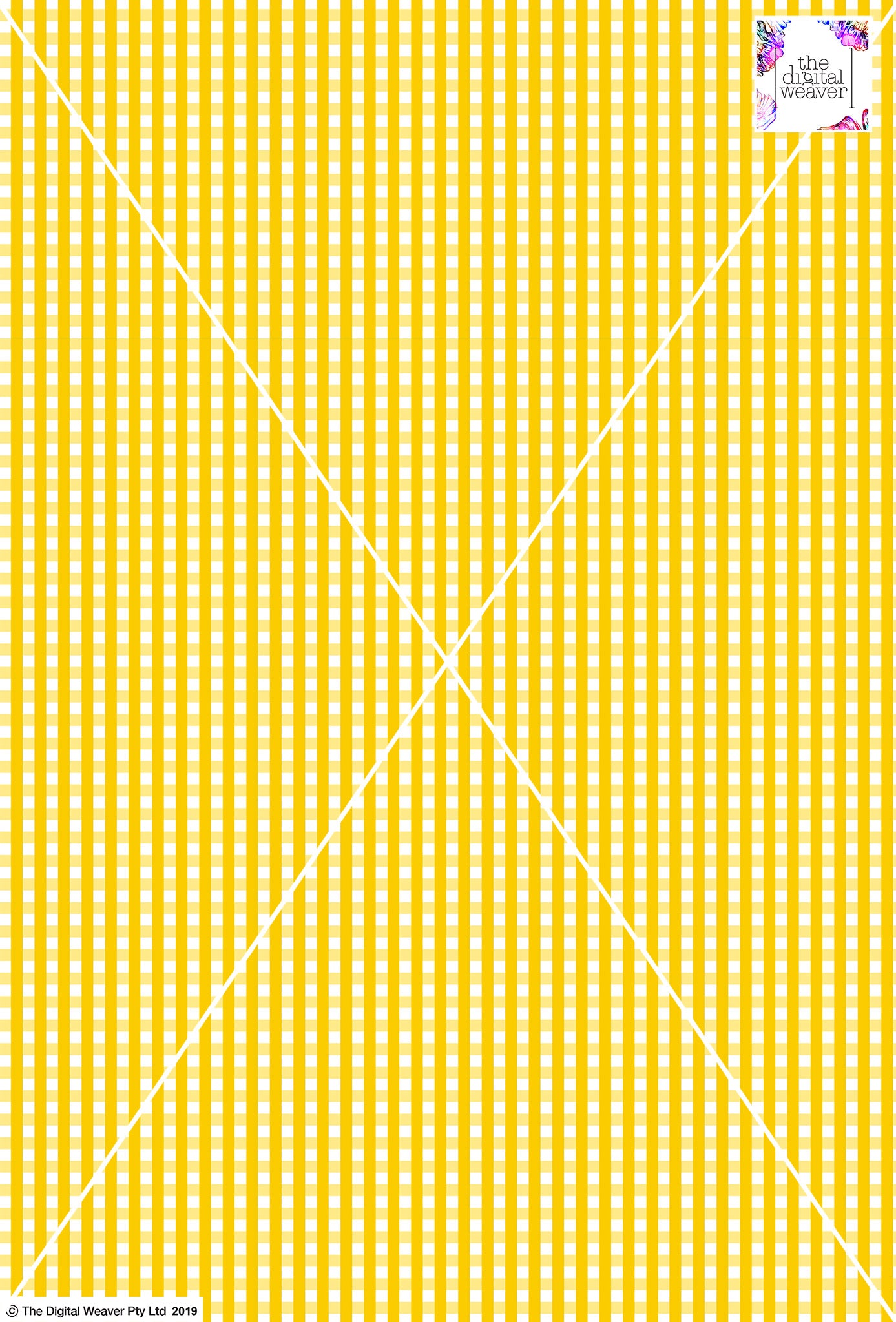 Gingham Check  - 5mm - Sun & White