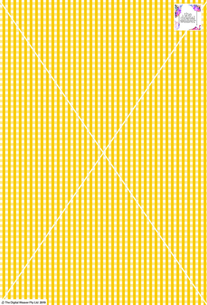 Gingham Check  - 5mm - Sun & White