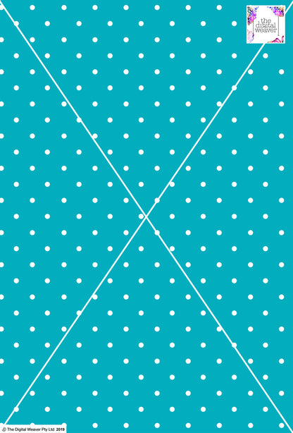 Spot Design - 8mm - Teal & White