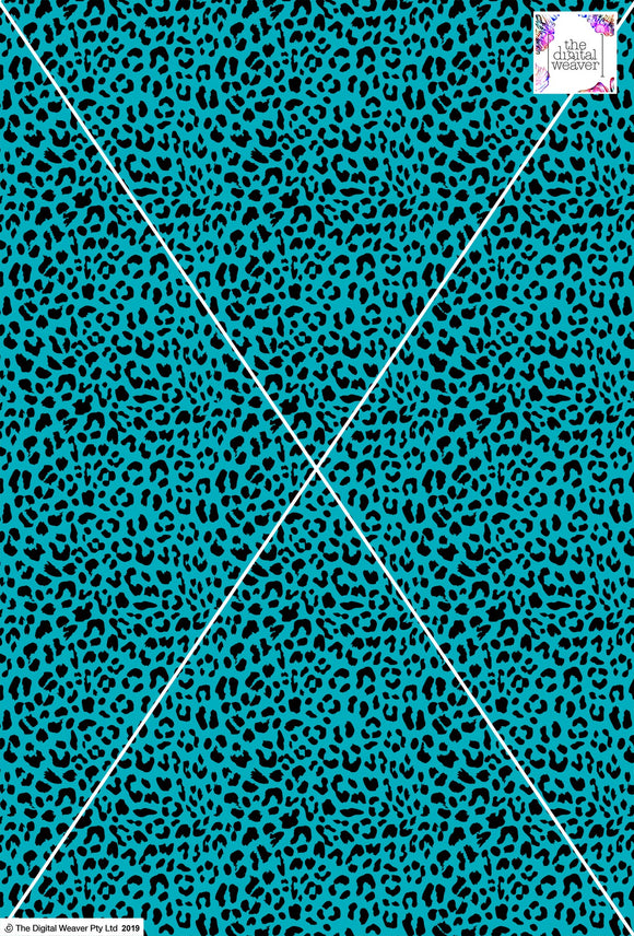 Cheetah Design - 10mm - Teal & Black