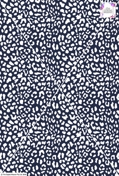 Cheetah Design - 20mm - White & Navy