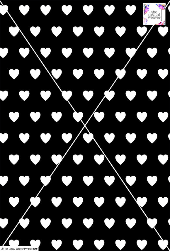 Heart Design - 3cm - Black & White