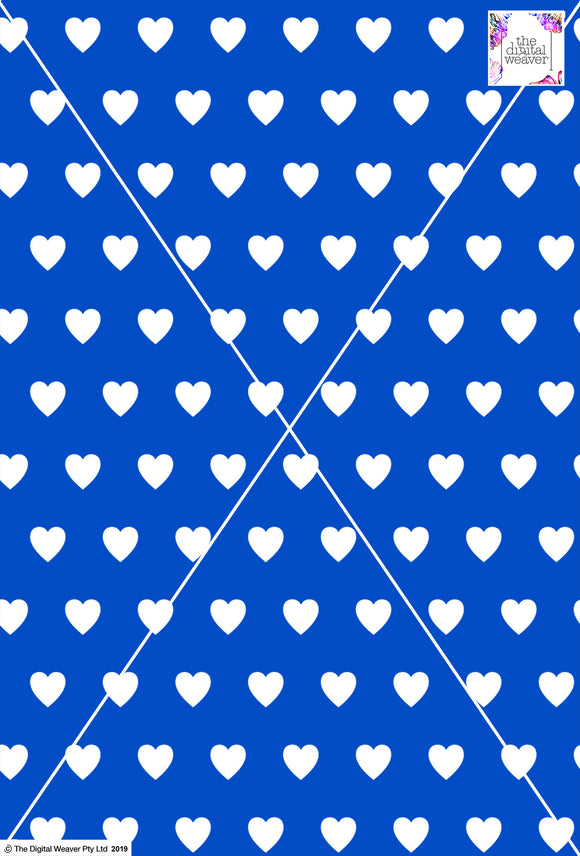 Heart Design - 3cm - Cobalt & White