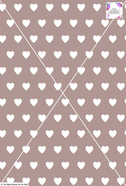 Heart Design - 3cm - Latte & White