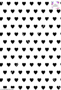 Heart Design 3cm - White & Black