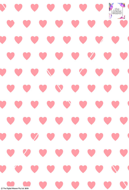 Heart Design 3cm - White & Rose