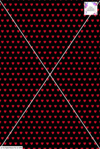 Heart Design - 1cm - Black & Ruby