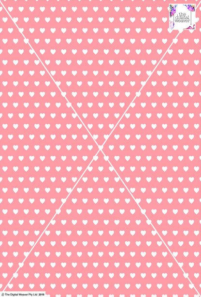Heart Design - 1cm - Rose & White