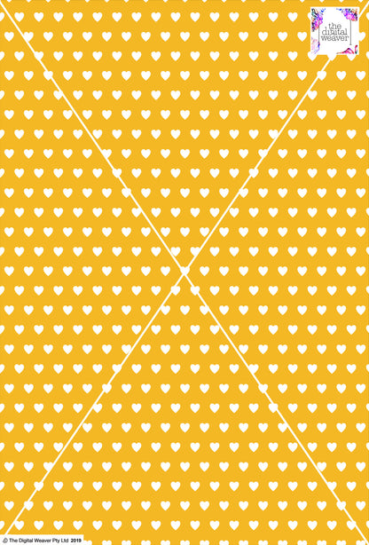 Heart Design - 1cm - Sun& White