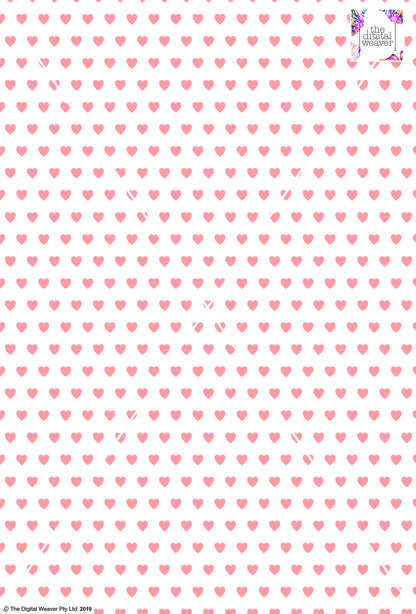 Heart Design 1cm - White & Rose