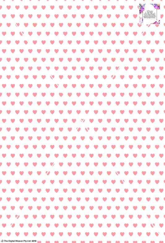 Heart Design 1cm - White & Rose
