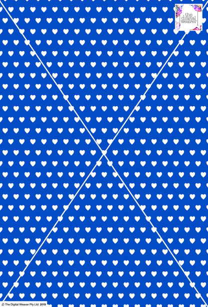 Heart Design - 1cm - Cobalt & White