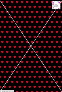 Heart Design - 2cm - Black & Ruby