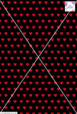 Heart Design - 2cm - Black & Ruby