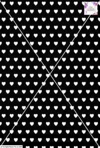 Heart Design - 2cm - Black and White