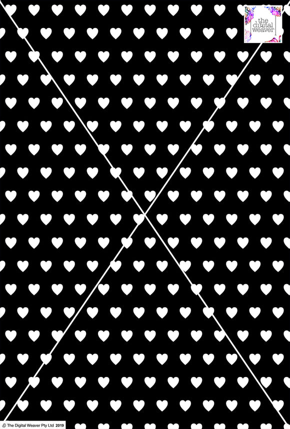 Heart Design - 2cm - Black and White