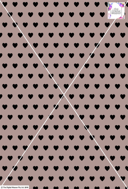 Heart Design - 2cm - Latte & Black