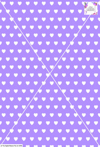 Heart Design - 2cm - Lilac & White