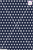 Heart Design - 2cm - Navy & White