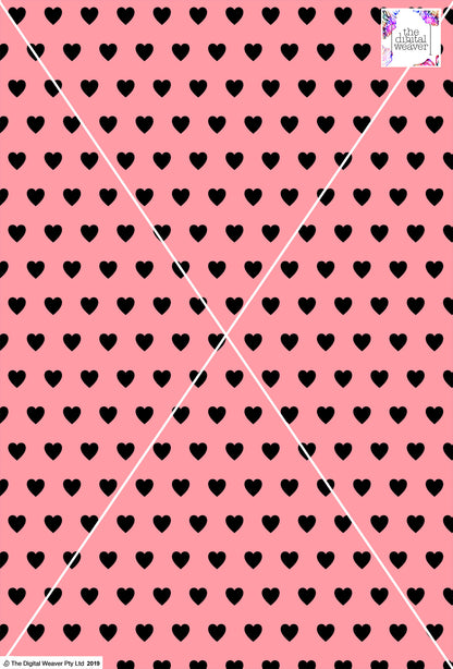 Heart Design - 2cm - Rose & Black