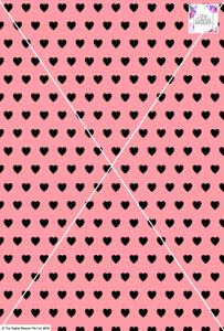Heart Design - 2cm - Rose & Black