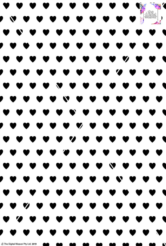 Heart Design 2cm - White & Black
