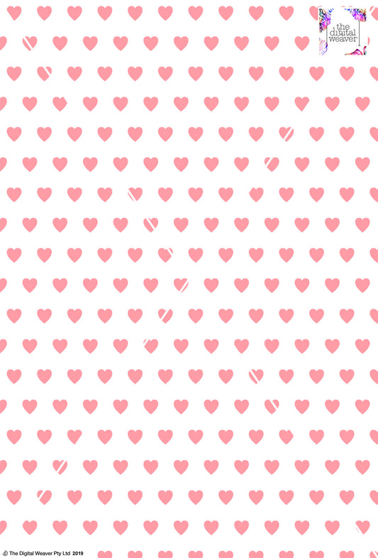 Heart Design 2cm - White & Rose