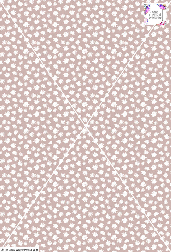 Ditsy Floral - 10mm - Latte & White