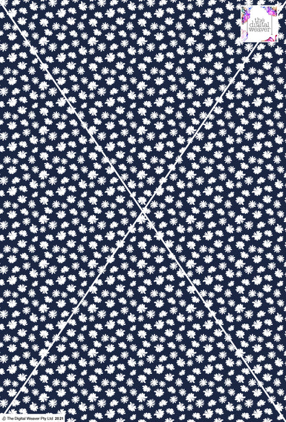 Ditsy Floral - 10mm - Navy & White