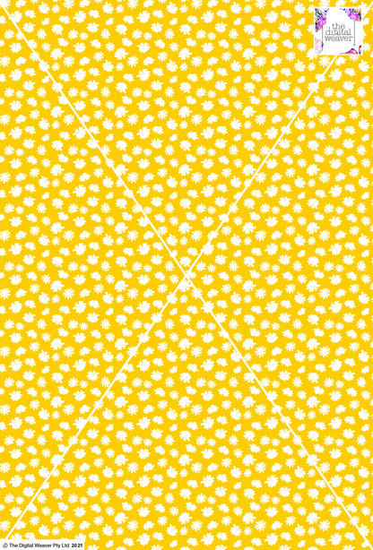 Ditsy Floral - 10mm - Sun & White
