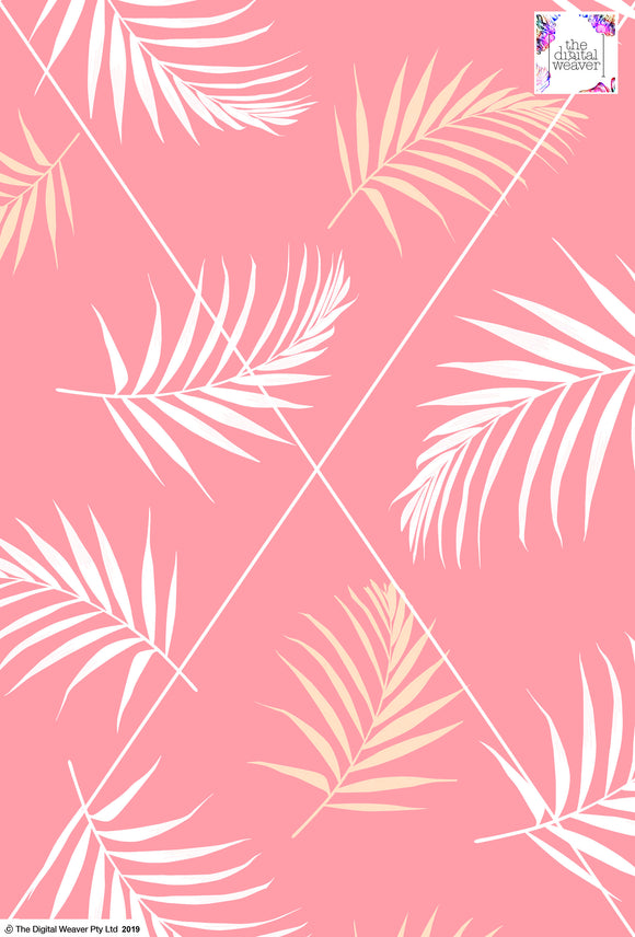 Tropical Leaf - 100mm - Pink & White