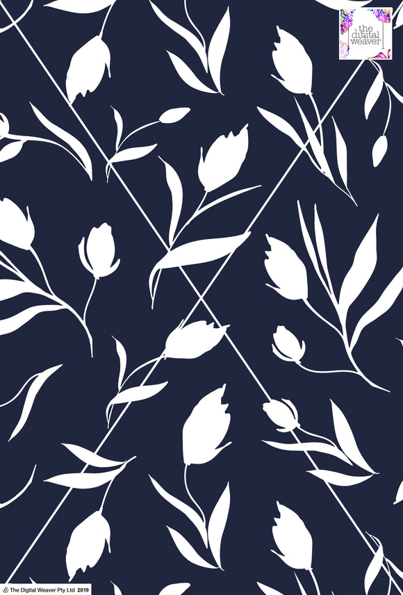 Floral Tulip - 100mm - Navy