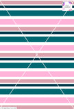 Stripe Multi - 13mm - White & Pink & Green