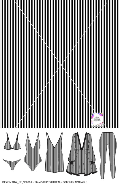 Stripe Vertical - 5mm - Black & White